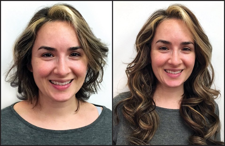 Before and After Gallery of Clients Hair Extensions NYC